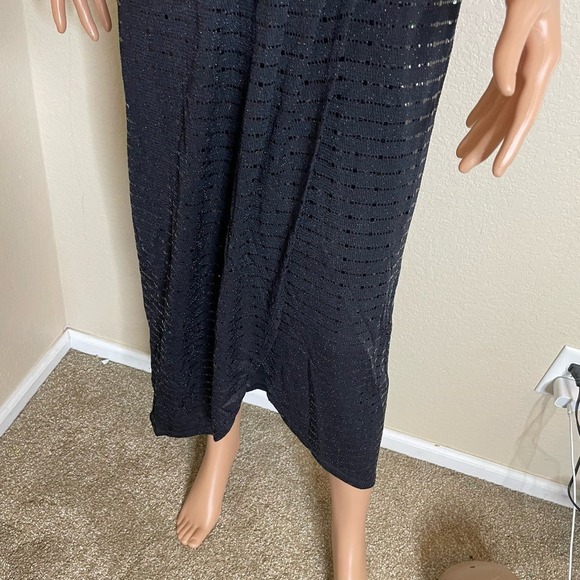 Alexa B Nites maxi evening gown dress black glitter sparkles V-neck formal SZ 14 - Picture 4 of 11